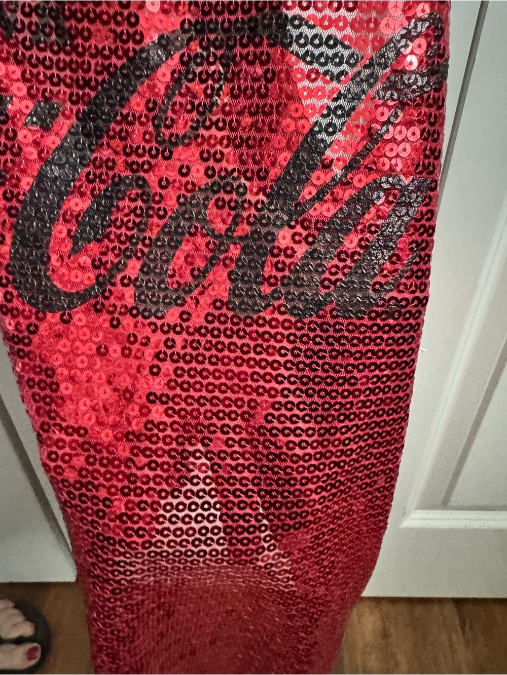 Coca-Cola Red Sequin Racerback Tank with Black Logo - Picture 2 of 3